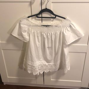 White Off the Shoulder Blouse Sz. Small